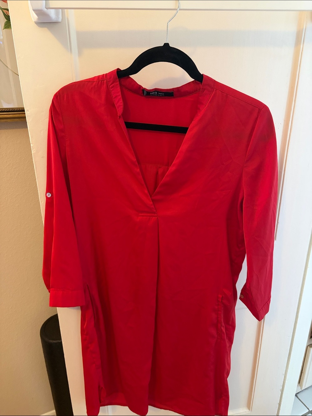 Mango Basics red silky tunic